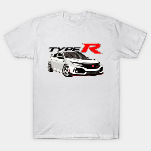 

2021 Men/Women's Summer White Street Fashion Hip Hop FK8 Civic Type R Championship White Spoon Varis T-Shirt