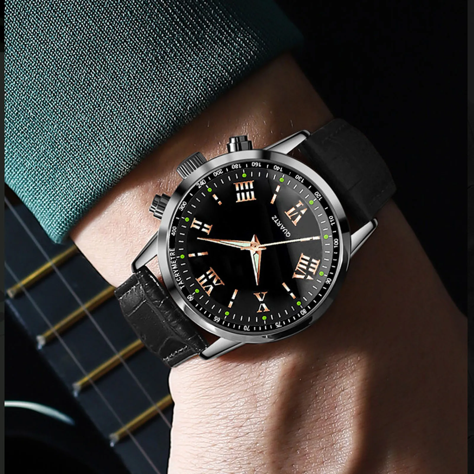 Модные Бизнес Мужские часы с тонким чехол дизайн аналоговые дисплей для мужчин