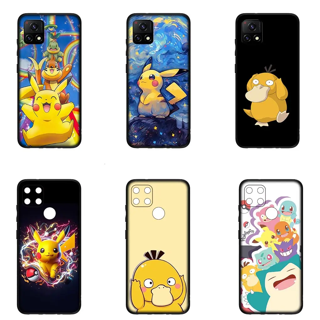 Мультяшный чехол P-Pokemons Psyduck P-Pikachus для Samsung Galaxy S24 S23 Fe Ultra A55 A35 A24 A15 A05 M55 M15 Plus A02 A03 A70 S7