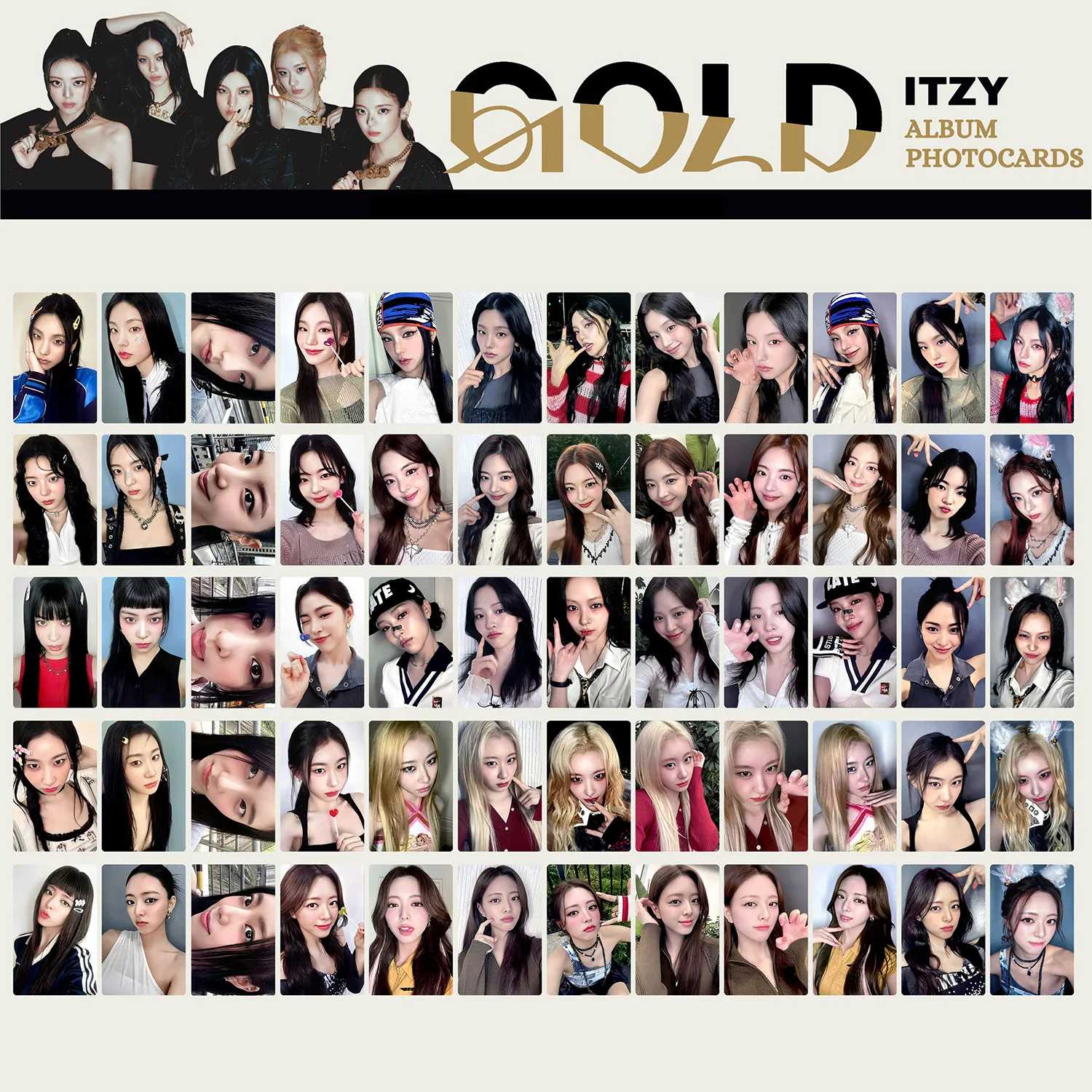 9-й мини-альбом ITZY GOLD с специальными бонусными маленькими карточками Huang Lizhi и Shen