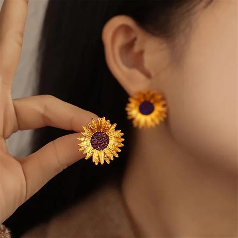 

Fashion New Women Korean 925 Silver Needle Earrings Cute Geometric Earring Wedding Party Girls Flowers Jewelry