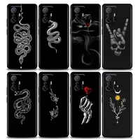 phone case for xiaomi mi 12 11i 11 11x 11t poco x3 nfc m3 pro f3 gt m4 case soft silicone cover brand black paris snake rose