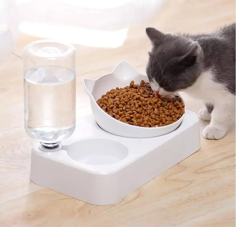 

2023NEW cat Bowl Automatic water Feeder Dog Cat Food Bowl Water Dispenser Double Bowl Drinking Raised Stand Dish Bowls Pet suppl