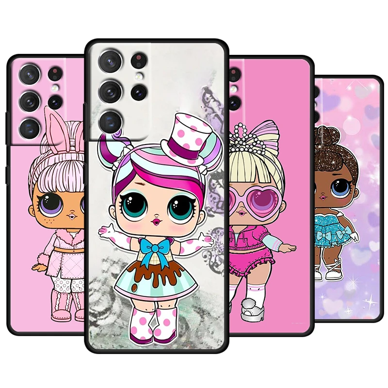 

Cartoon L.O.L. SURPRISE Doll For Samsung Galaxy S22 S21 S20 Ultra Plus Pro S10 S9 S8 S7 4G 5G Soft TPU Black Phone Case Cover
