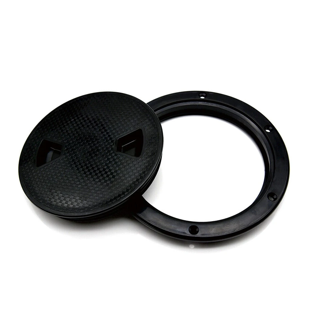 

8 Inch ABS Round Deck Inspection Access Hatch Cover Black Boat Screw Out Deck Inspection Plate For Boat Yacht Marine