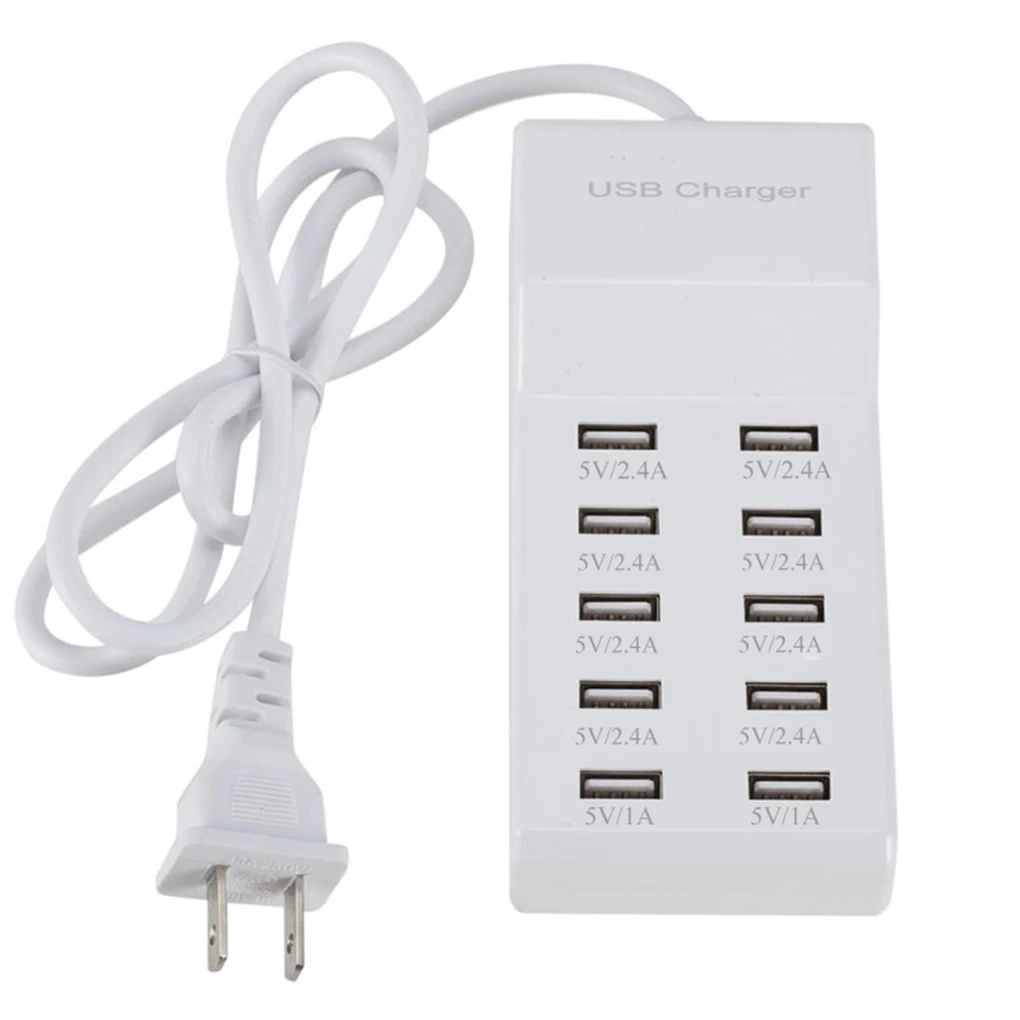 

10 Ports USB Charger Phone Charge Device Travel Desktop Power Supply