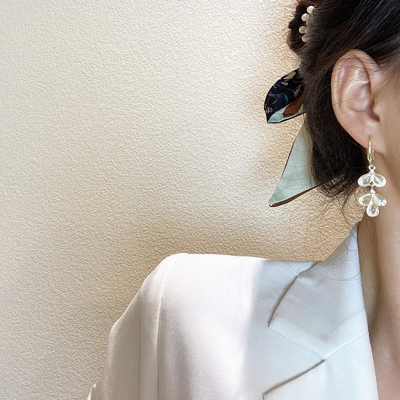 

S925 Silvers Creative Long Tassel Wheat Dangle Earrings Female Design Diamonds Earrings Jewellery for Woman Classic Fashion