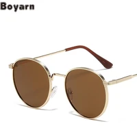 boyarn uv400 shades new metal glasses trend personality ocean film steampunk sunglasses fashion oval sunglasses