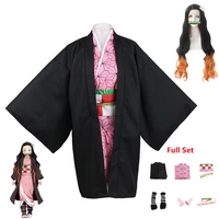 anime demon slayer kimetsu no yaiba kamado nezuko full adult children woman japan kimono cosplay costume cosplay sets bodysuit