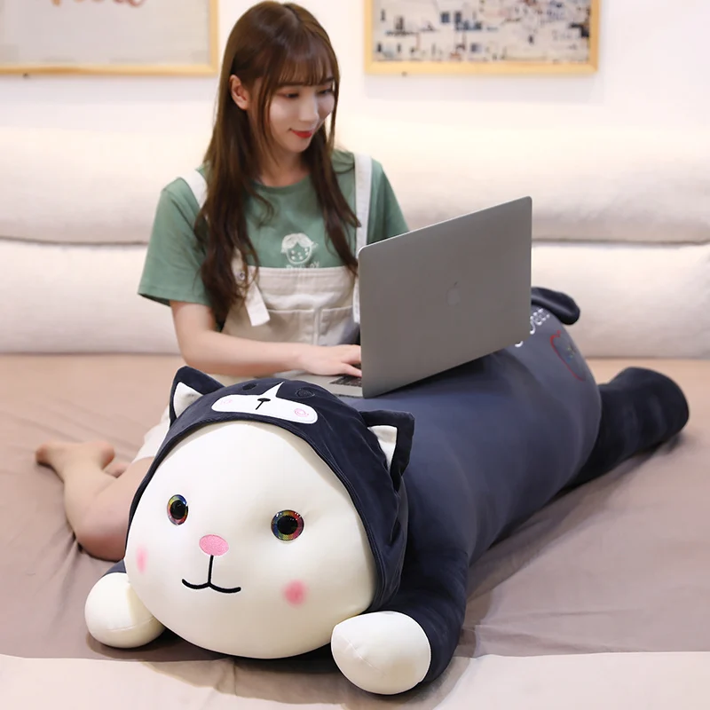 

Hot Nice Kawaii Lying Cat Plush Toys Stuffed Cute Doll Lovely Animal Pillow Soft Cartoon for Children Girls Christmas Gift