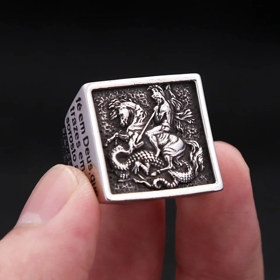 

Punk Vintage Paladin Signet Rings For Men Stainless Steel Biker Hip Hop Roman Soldier Knight Ring Fashion Amulet Jewelry Gifts