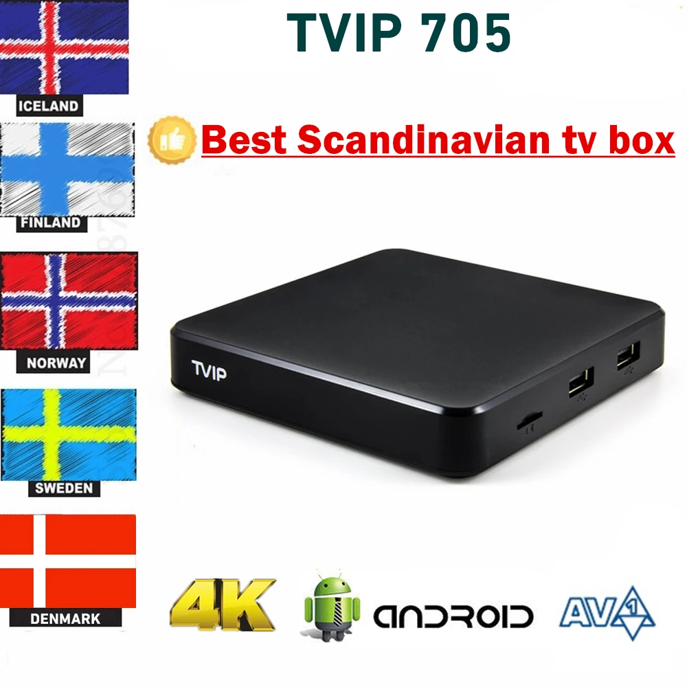 TVIP S-Box v.705 4K Android11 ТВ-приставка Amlogic S905W2 2 4/5G WiFi-приставка 705 Самый Nordic One в Швеции