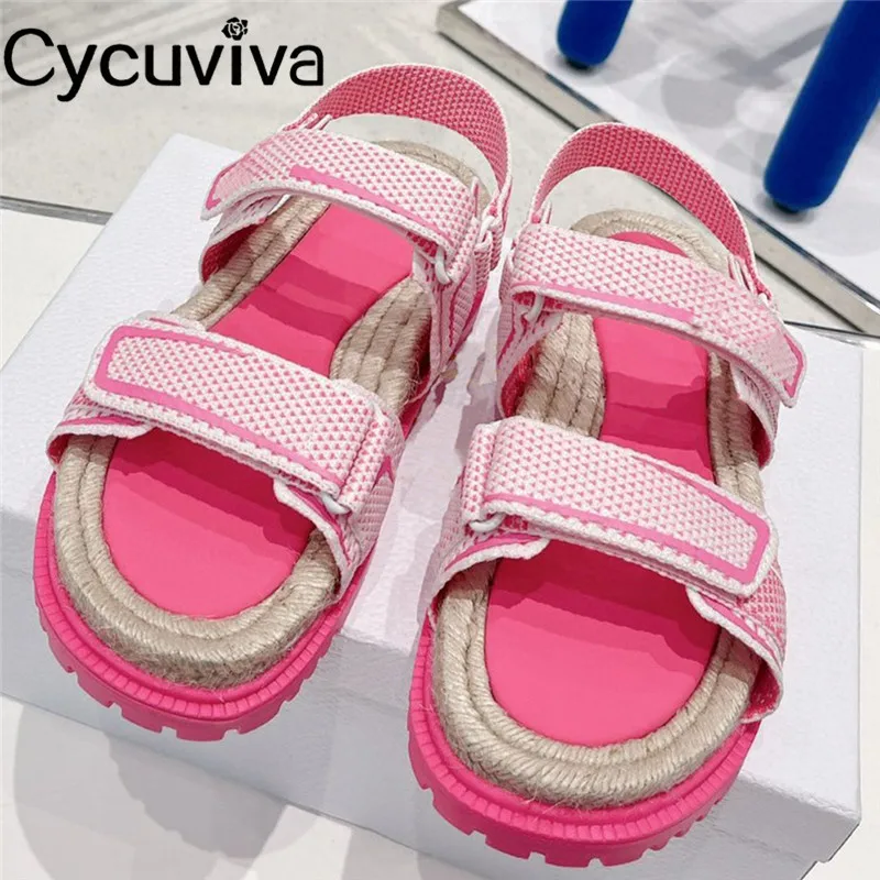 

Designer Pink Girl's Brand Sandals Women Flat Platform Holiday Beach Shoes High Quality Women Sandalias Mujer 2022