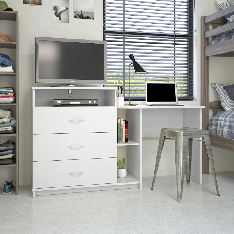 

Somerset 3 in 1 Media Dresser and Desk Combo, White