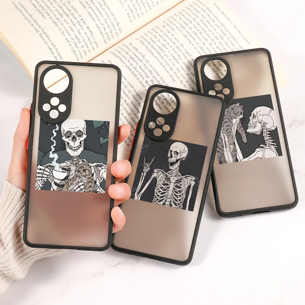 

Honor 50 Case For Huawei P30 Lite Cases P40 Pro Funda Honor 8X 10i 10X Lite 20 30 50 SE 9A 9X P Smart 2021 Skeleton Black Covers