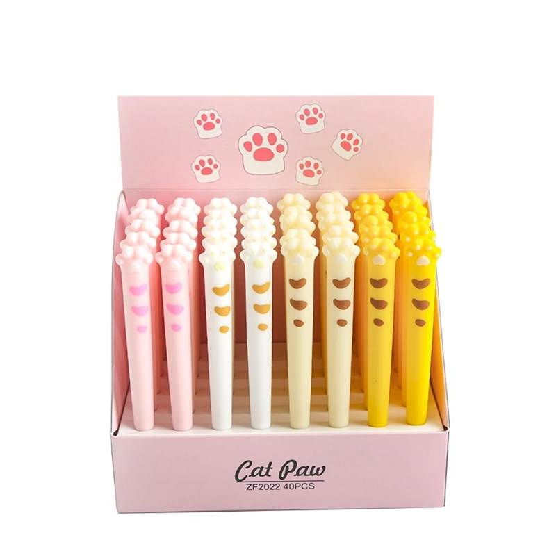 

4 шт./упаковка, гелевая ручка с мультяшным рисунком кошачьей лапы