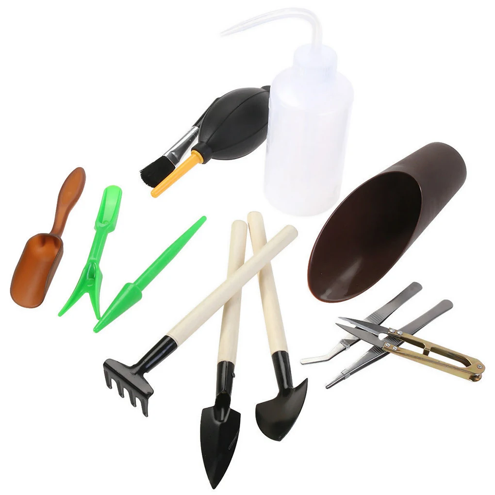 

13 Pieces Set Horticulture Helper Mini Garden Tools Gardening Shovel Rake Watering Pot Brush tweezers Set