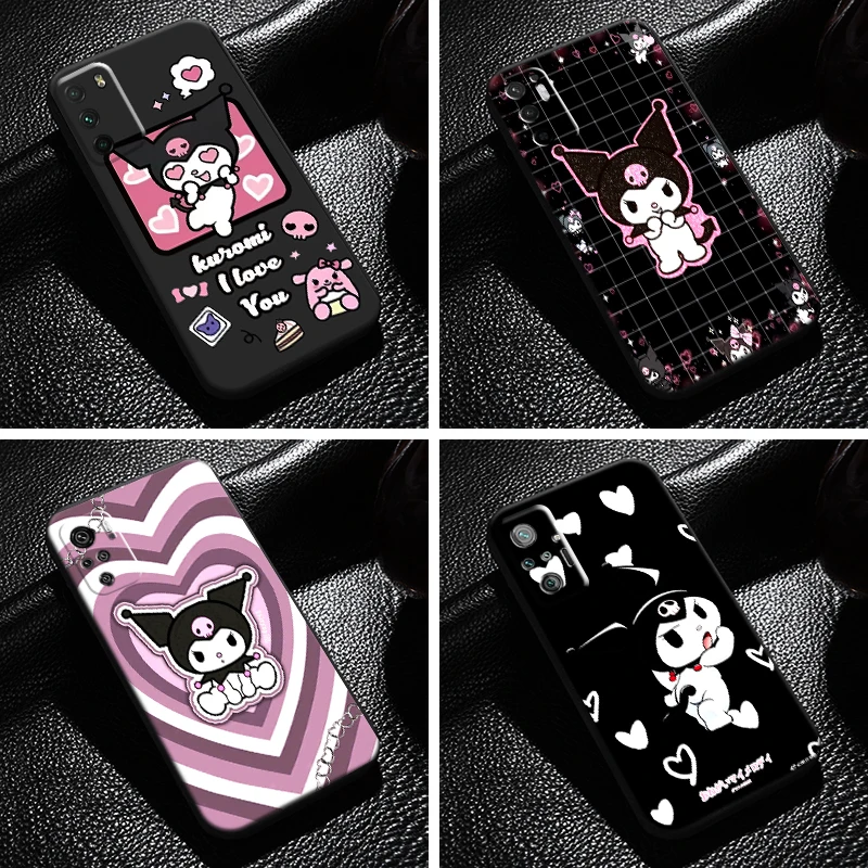 

Cute Cartoon Sanrio Kuromi For Xiaomi Redmi Note 10 10S Pro Max Note 10T 5G Phone Case Carcasa Back Silicone Cover