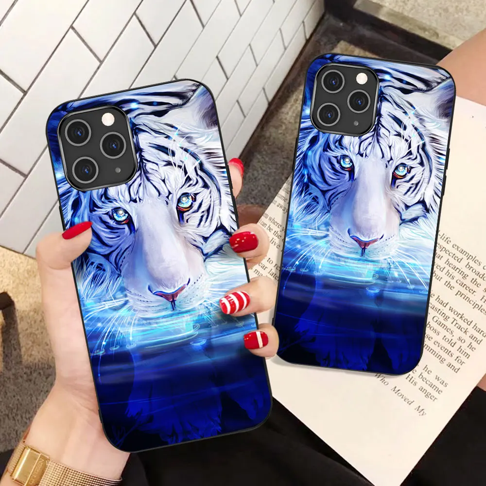 

Tiger Leopard Animal Phone Case for IPhone 13 12 11 Pro X XR Max Shockproof Cover for IPhone 8 7 6 S Plus XS Max SE2 Coque Funda