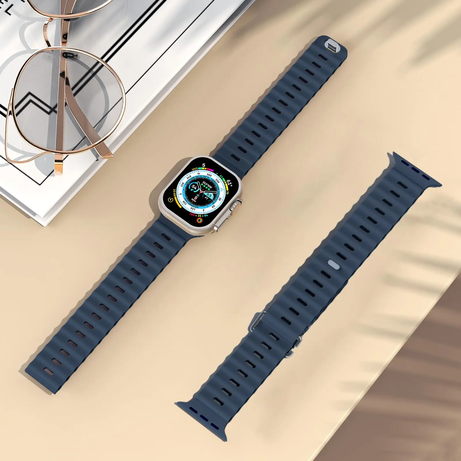 Силиконовый ремешок Ocean Band для Apple Watch 44 мм 49 45 41 40 38 42 спортивный браслет iWatch Series ultra