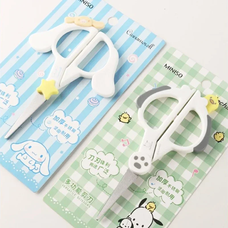 Фото Sanrio Cinnamoroll почтовые ножницы кавайная анимация Студенческая бумага резка Канцтовары для девочек канцелярские принадлежности канцелярский нож подарок №2