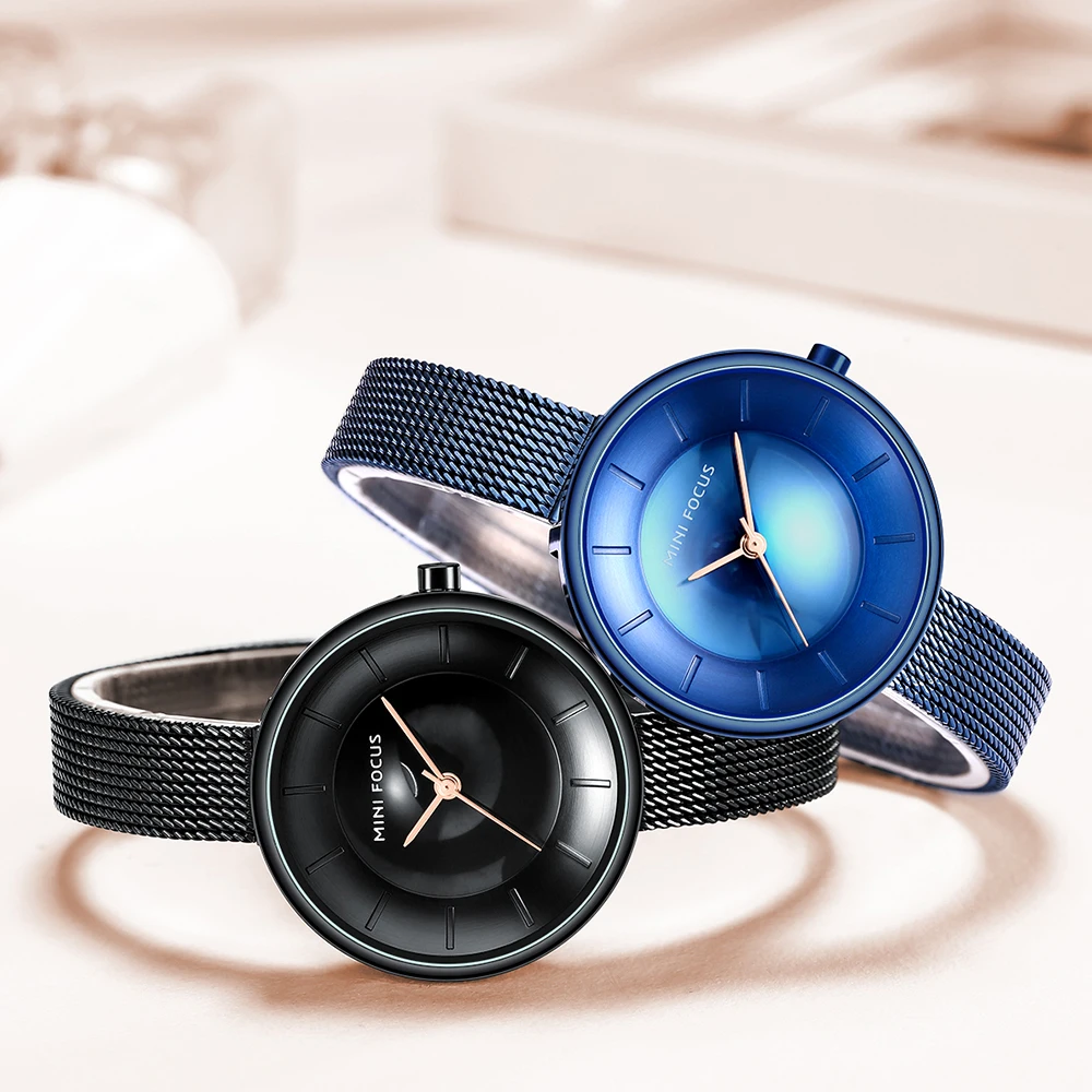 Элегантные часы MINI FOCUS для мужчин ультратонкие минималистичные кварцевые