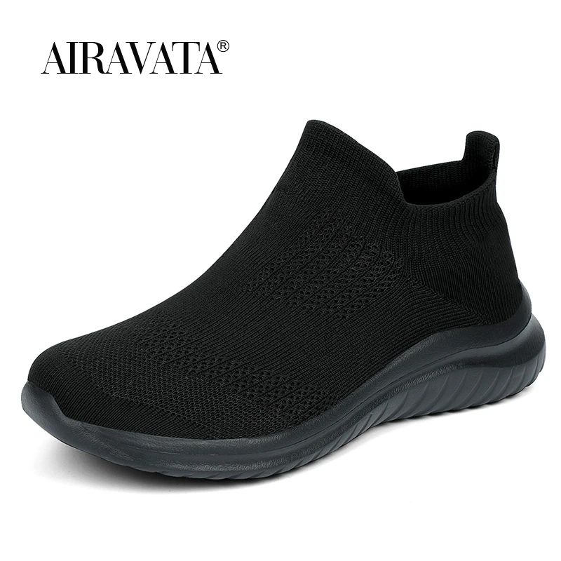 Men's Sneakers Comfortable Men Walking Shoes Knitted Slip on Athletic Sports Shoes Casual Outdoor Loafers