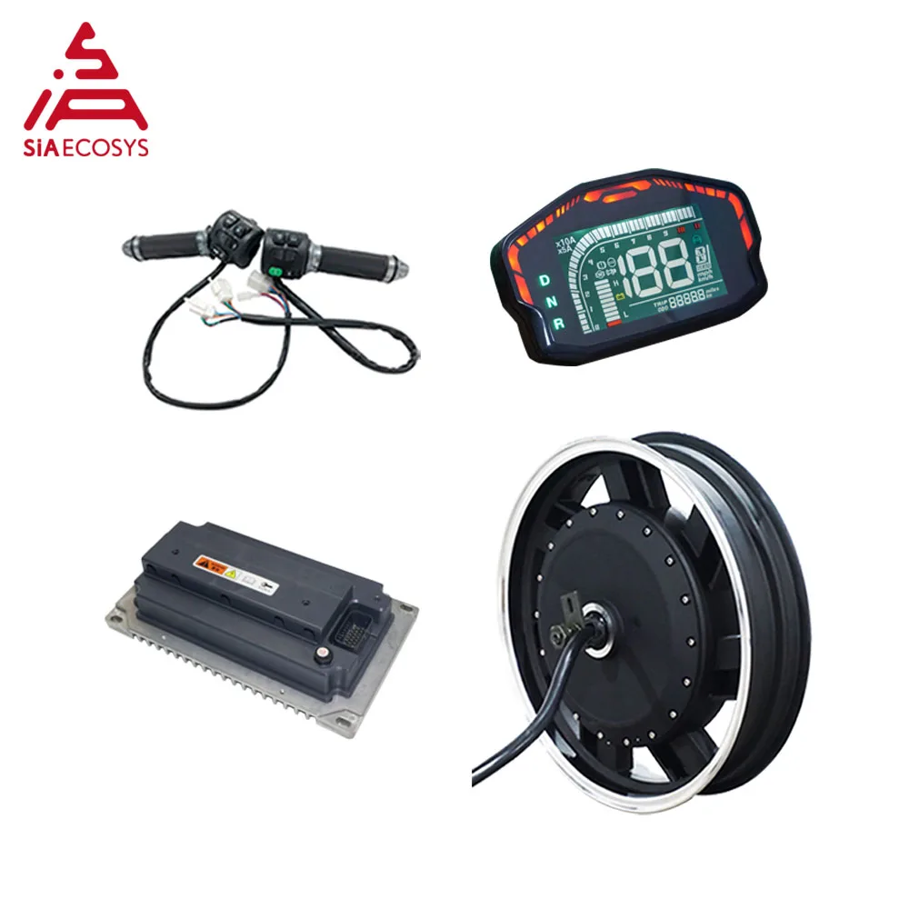 QSMOTOR 17X3 5 дюймов 5000 Вт Hub Motor Power Train Kits 72V 100kph V4 Версия для электрического мотоцикла с