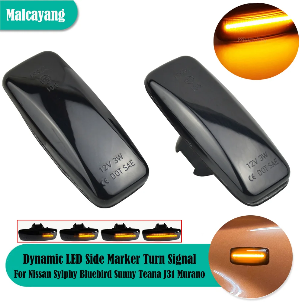 

LED Side Marker Turn Signal Light Dynamic Blinker For Nissan Sylphy Bluebird Sunny Teana J31 Murano 2006-2011 Car Styling
