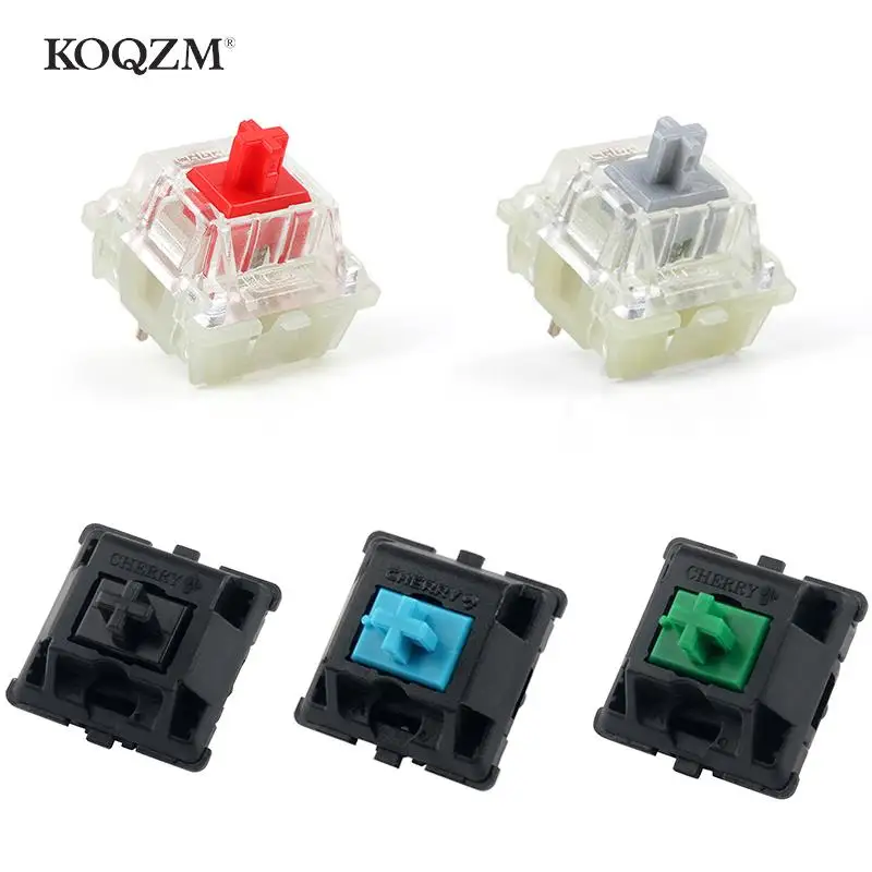 For Cherry MX Mechanical Keyboard Switch Silver Red Black Blue Brown Silent Pink Shaft Switch 3-pin Cherry Clear RGB Switch 1pc