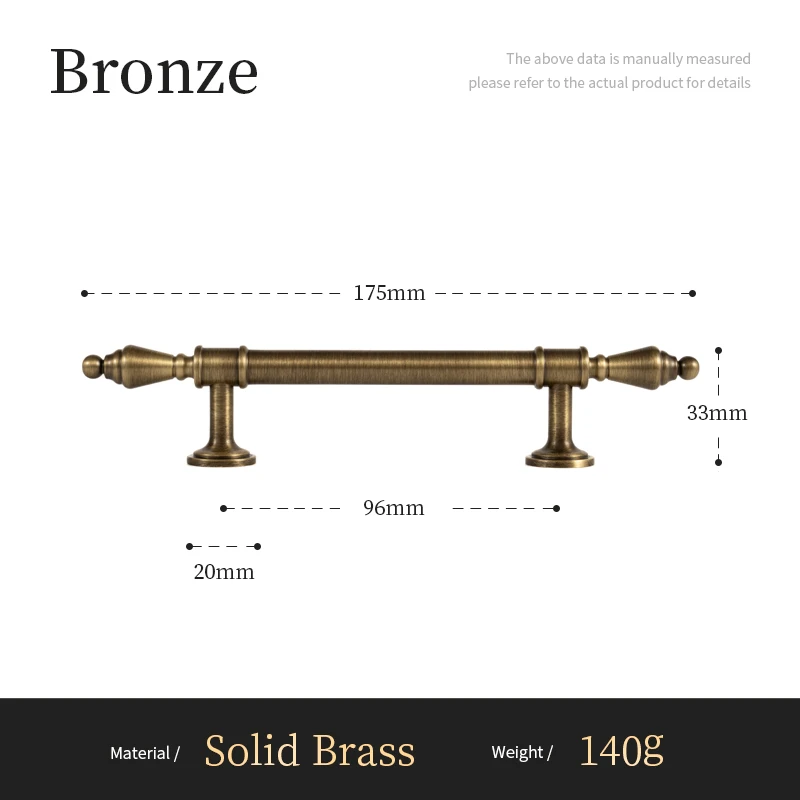 Сантая Антикварная латунная ручка для шкафа 29мм