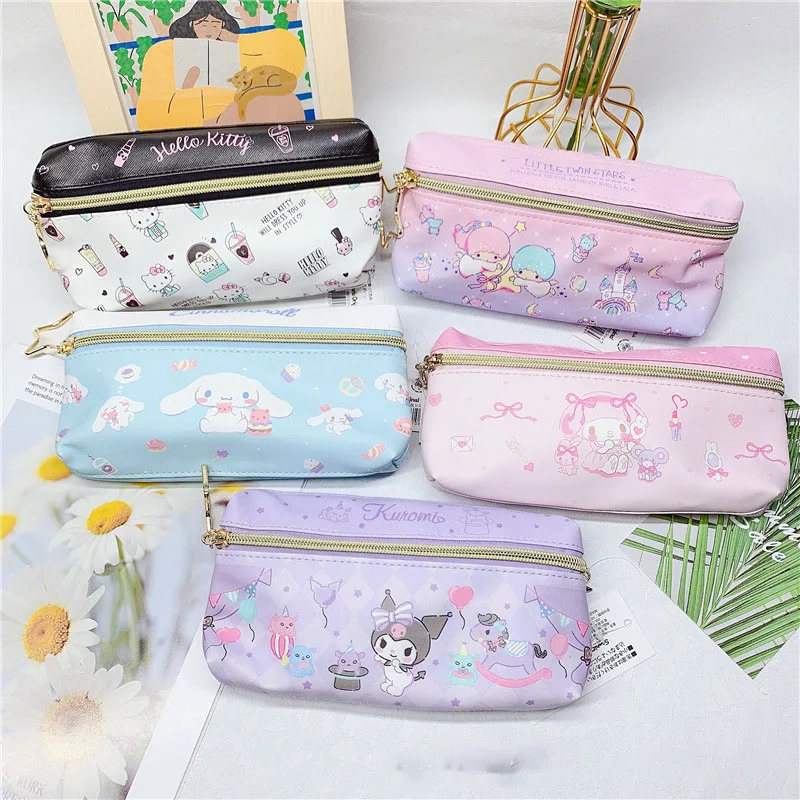 

Anime Kawaii Sanrioed Kuromi My Melody Cinnamoroll PurinDog Kitty Cartoon Cute Stationery Pencil Case Cosmetic Storage Bag Gift