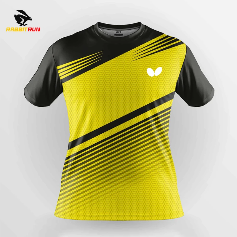 

Быстросохнущие теннисные серии для бадминтона, популярные мужские и женские спортивные удобные топы с 3D принтом, футболка с коротким рукав...