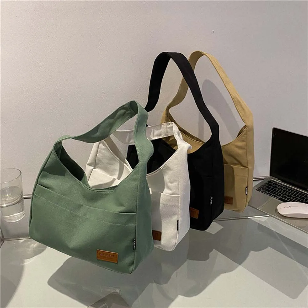 

Women Canvas Shoulder Bags Crossbody Tote Small Square Pack for Women Leisure Outdoor Shopping Traveling Handbag