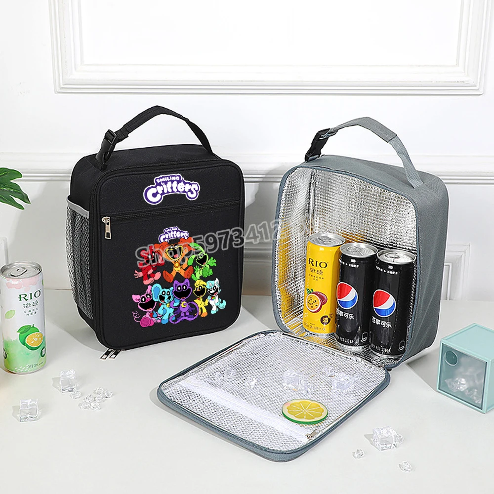 Шкатулка для ланча с улыбающимися критурами женщин бэнто-сумки пикника Детская