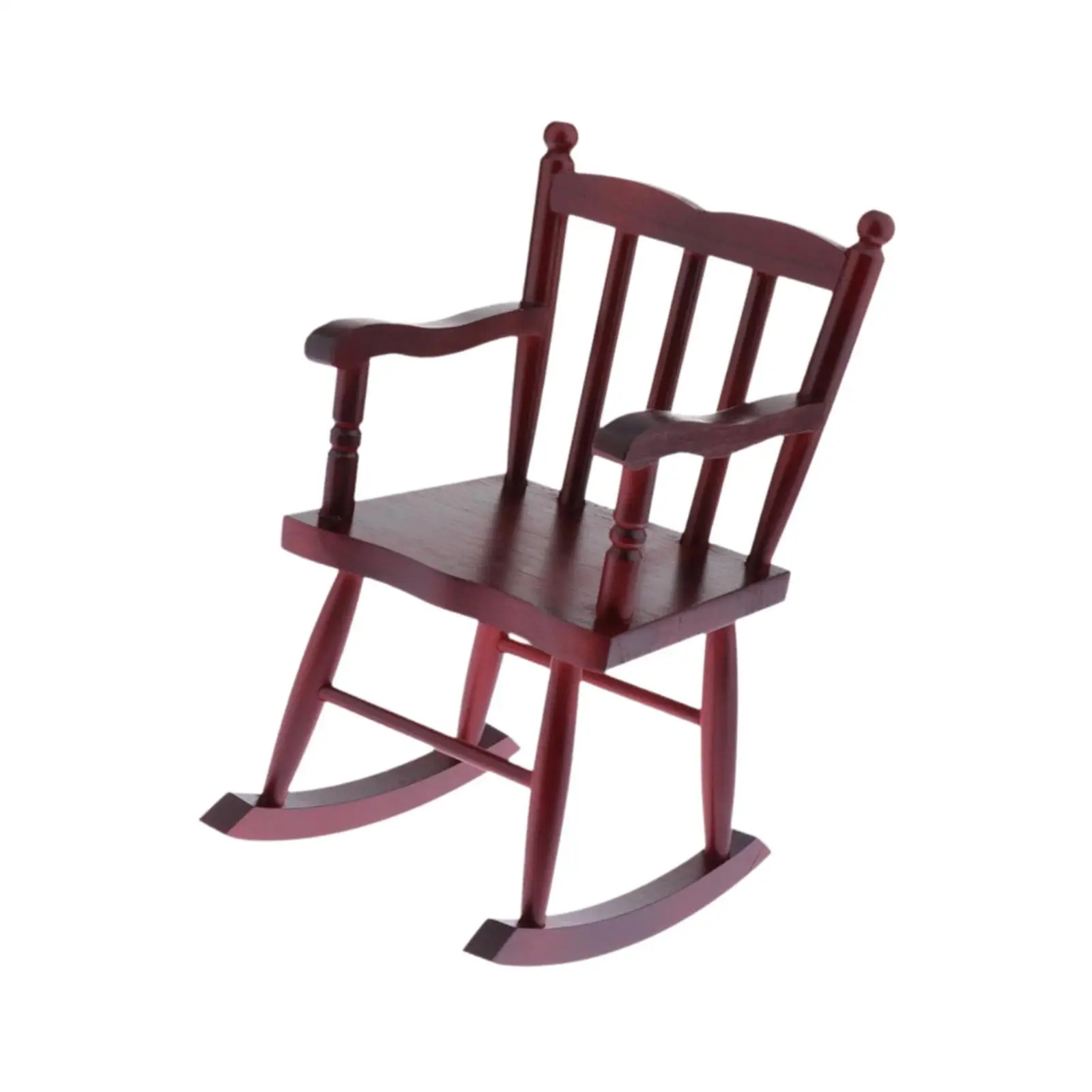 Wood Doll Furniture Dollhouse Rocking Chair Mini Model Toy