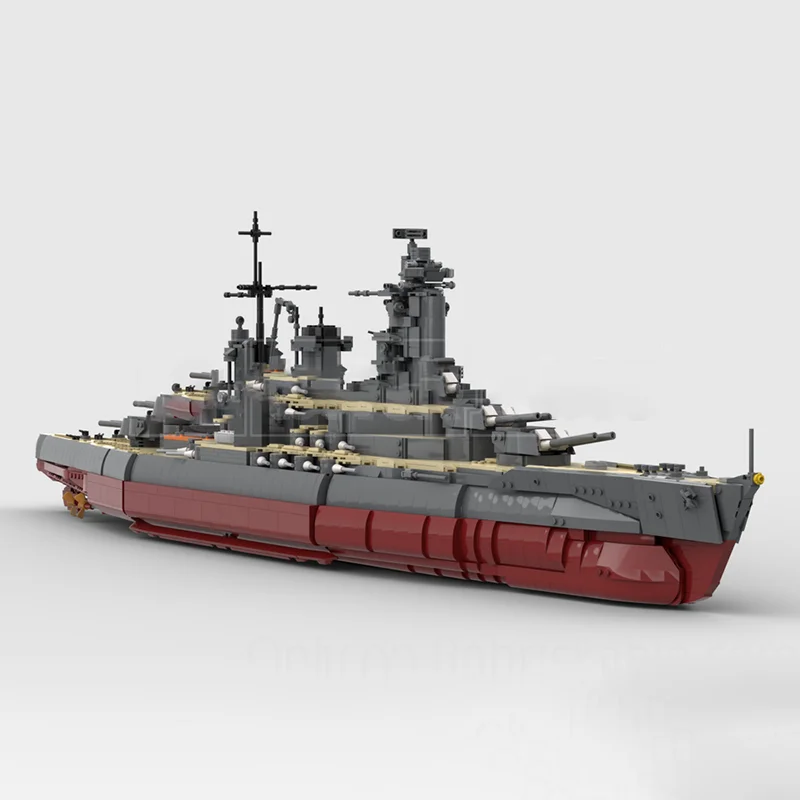 Фото Модель военного корабля MOC: Модульные строительные блоки, модель корабля Нагато, технологические блоки, рождественский подарок, игрушка для самостоятельной сборки, конструктор. №3