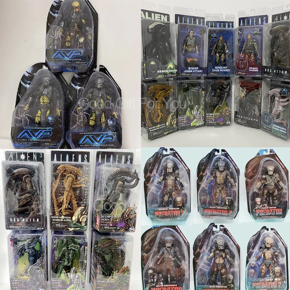 

Warrior Alien Figure Scorpion Snake Mantis Gorilla Bishop Queen Face Attack Dog Sewer Aliens Stalker Celtic Predator Figure Toy