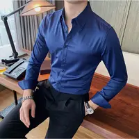 2022 Brand clothing Bee Embroidery Formal Business Slim Shirt Button High Quality Long Sleeve Shirts/Male Casual shirts S-5XL