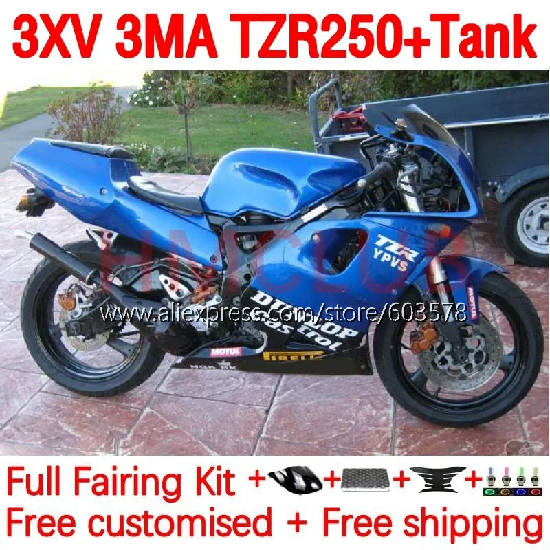 

+Tank For YAMAHA 3XV 3MA TZR250 glossy blue TZR-250 TZR 250 RR 92 93 94 95 96 97 1992 1993 1994 1995 1996 1997 Fairing 203No.13
