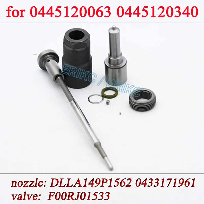 0445120340 Diesel Injector Rebuild Kits Nozzle Tip DLLA149P1562 0433171961 Valve F00RJ01533 For Cummins 0445120063 837069405