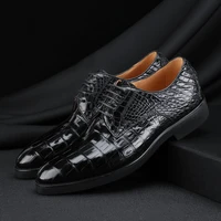 2022 genuine leather mens business black dress lace up italian shoes for mens loafers luxury fashion office classic formal
