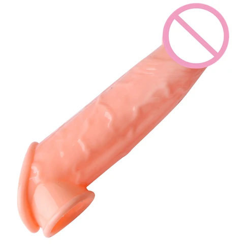 Силиконовый удлинитель для пениса, 18 см, многоразовый презерватив, удлинитель для пениса, кольцо для пениса, секс-игрушки для мужчин