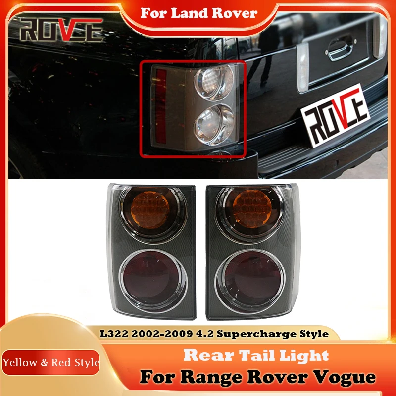 

ROVCE Brake Tail Light For Land Rover Range Rover Vogue 2002-2009 4.2 Supercharge Style L322 Yellow And Red Style Taillight