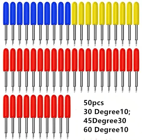 Сменные лезвия на 30/45/60 градусов для плоттера Roland Cricut, лезвия для ножа, лезвия для электроинструментов, режущий плоттер, 50 шт.
