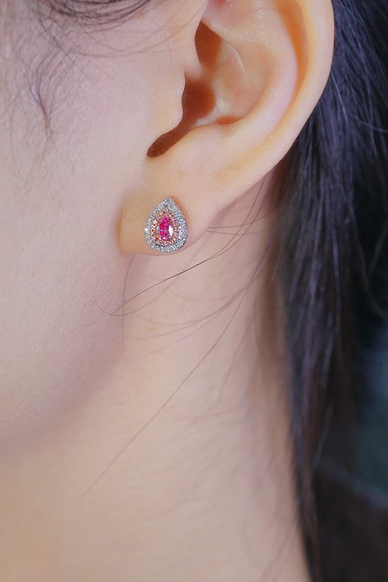 Серьги LUOWEND из белого золота 18 карат классические серьги-гвоздики в форме капли