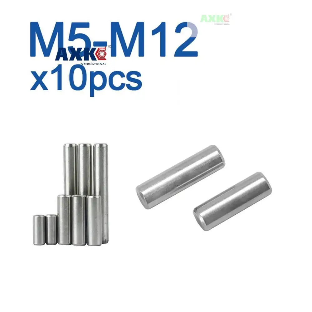 Фото 10 шт./лот M5 M6 M8 M10 M12 GB119 304 A2-70 цилиндрический дюбель из нержавеющей стали №1