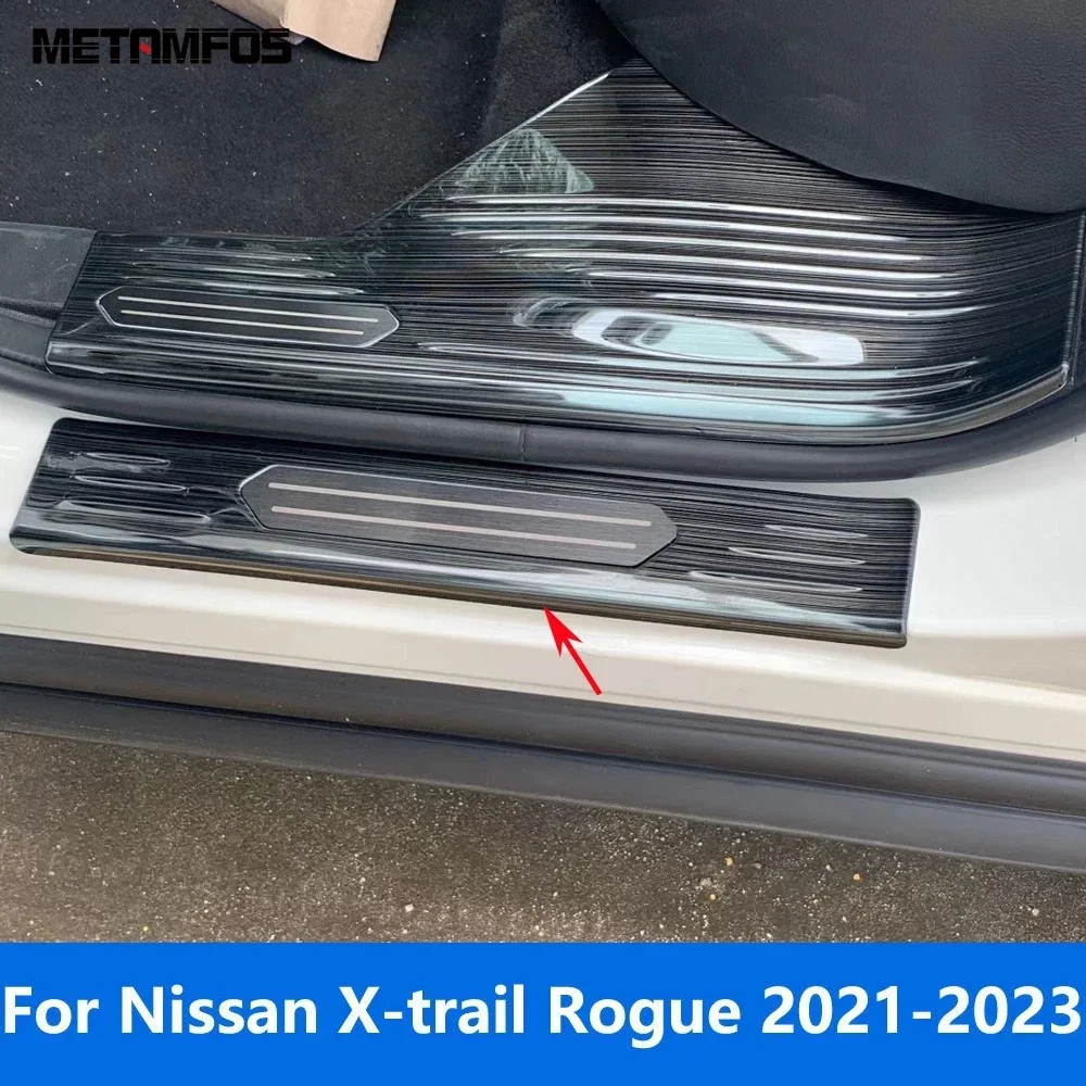 Для Nissan X-trail Xtrail Rogue 2021 2022 2023 стальная внешняя накладка на порог приветственная