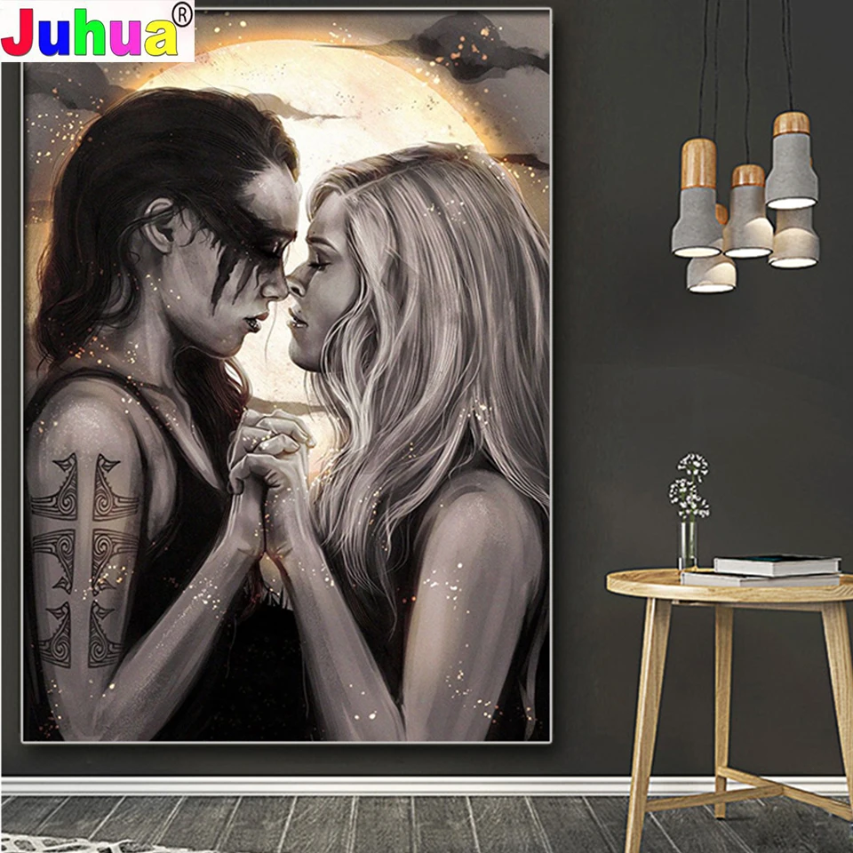 

Алмазная живопись «сделай сам», изображения лесбийского поцелуя 5d для вышивки, Алмазная мозаика 2022, Новое поступление, портрет, украшение для дома