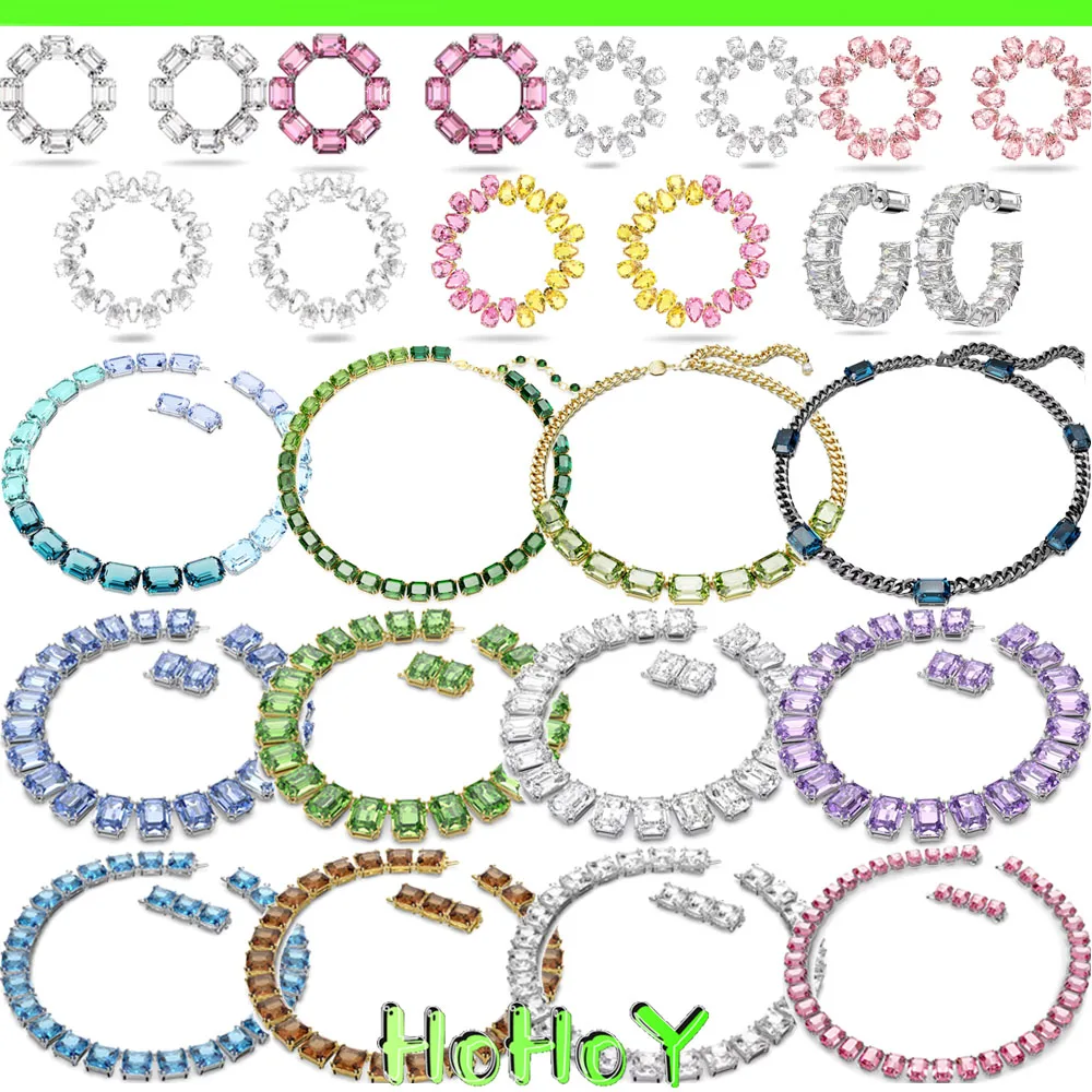 

Millenia Christmas Gift 2024 New Women's Jewelry Set Necklace Earrings Bracelet Ring High Quality Crystal Charm Gift Wholesale